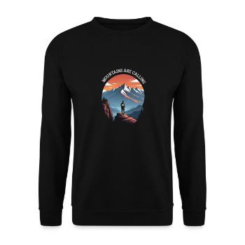 Die Berge rufen - Unisex Pullover - Schwarz - Vorne - Alina (178cm) & Michal (187cm)