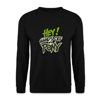 Finger weg von meinem Pony - Unisex Pullover - Schwarz - Vorne - Alina (178cm) & Michal (187cm)