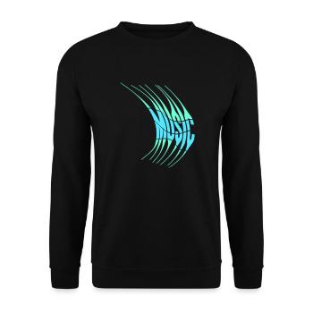 Music Kratzer Risse Linien Musik Liebe Text Zitat - Unisex Pullover - Schwarz - Vorne - Alina (178cm) & Michal (187cm)