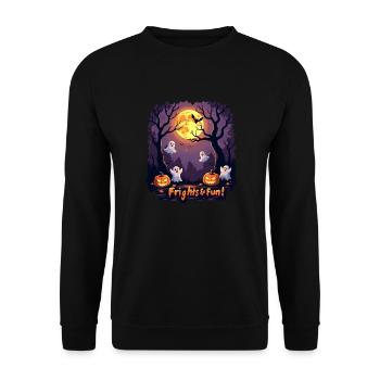 Schrecken & Spaß! Schrecken und Spaß! - Unisex Pullover - Schwarz - Vorne - Alina (178cm) & Michal (187cm)