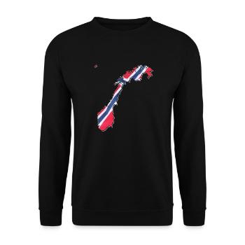 Norway flag in Norway map - Unisex Sweatshirt - black - Front - Alina (178cm) & Michal (187cm)