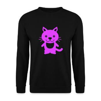 Pretty Cat Looking Happy Cheerful Smiling - Unisex Sweatshirt - black - Front - Alina (178cm) & Michal (187cm)