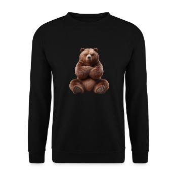 Bär grimmig 3 - Unisex Pullover - Schwarz - Vorne - Alina (178cm) & Michal (187cm)