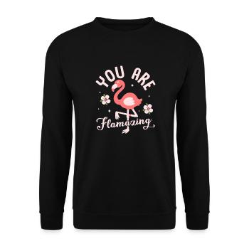 You Are Flamazing Pink Bird Cute - Unisex Sweatshirt - black - Front - Alina (178cm) & Michal (187cm)