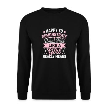 Girl power in martial arts - Unisex Sweatshirt - black - Front - Alina (178cm) & Michal (187cm)