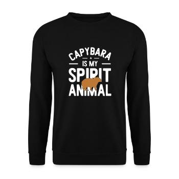 Capybara - Unisex Pullover - Schwarz - Vorne - Alina (178cm) & Michal (187cm)