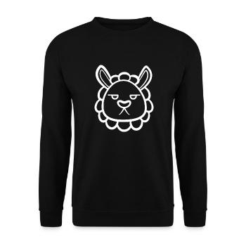 Grimmiges niedliches Lama / Alpaka - Unisex Pullover - Schwarz - Vorne - Alina (178cm) & Michal (187cm)