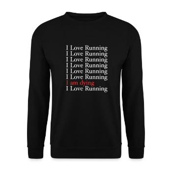 I Love Running - Unisex Sweatshirt - black - Front - Alina (178cm) & Michal (187cm)