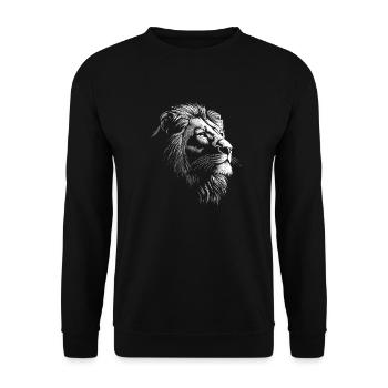 Lion - Unisex Sweatshirt - black - Front - Alina (178cm) & Michal (187cm)