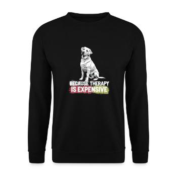 Hunde als beste Therapeuten - Unisex Pullover - Schwarz - Vorne - Alina (178cm) & Michal (187cm)