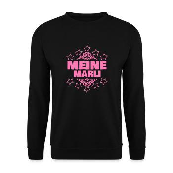Geschenk für Marli - Unisex Pullover - Schwarz - Vorne - Alina (178cm) & Michal (187cm)