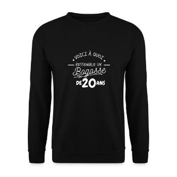 20 Year Anniversary Gift / 20 Year Old Beau - Unisex Sweatshirt - black - Front - Alina (178cm) & Michal (187cm)