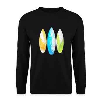 Vamos a la playa. - Unisex Pullover - Schwarz - Vorne - Alina (178cm) & Michal (187cm)