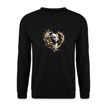Liebe zum Hund: Jack Russell Kunst Hundefreund - Unisex Pullover - Schwarz - Vorne - Alina (178cm) & Michal (187cm)