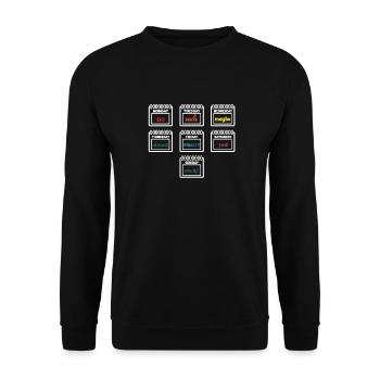Weekly schedule Fun: Monday to Sunday Humorous - Unisex Sweatshirt - black - Front - Alina (178cm) & Michal (187cm)