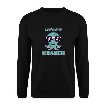 Let's Get Kraken Lustiger Oktopus Mit - Unisex Pullover - Schwarz - Vorne - Alina (178cm) & Michal (187cm)
