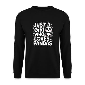Pandabär Panda Tier Pandas - Unisex Pullover - Schwarz - Vorne - Alina (178cm) & Michal (187cm)