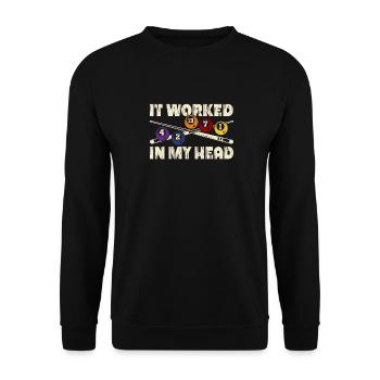 Cela a fonctionné dans ma conception de joueur de billard en tête pour - Sweat-shirt Unisexe - noir - Devant - Alina (178cm) & Michal (187cm)