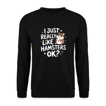 Hamster - Unisex Pullover - Schwarz - Vorne - Alina (178cm) & Michal (187cm)