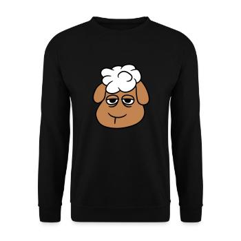 Schaf Müde Gelangweilt Leerer Blick Kopf Gesicht - Unisex Pullover - Schwarz - Vorne - Alina (178cm) & Michal (187cm)