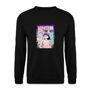 Stars in My Eyes – EnrolDesign - Unisex Pullover - Schwarz - Vorne - Alina (178cm) & Michal (187cm)
