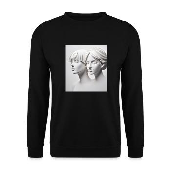 Silhouettes en papier - Sweat-shirt Unisexe - noir - Devant - Alina (178cm) & Michal (187cm)