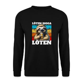 Löten Digga, löten - Unisex Pullover - Schwarz - Vorne - Alina (178cm) & Michal (187cm)