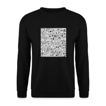 Dessin de la ville - Sweat-shirt Unisexe - noir - Devant - Alina (178cm) & Michal (187cm)