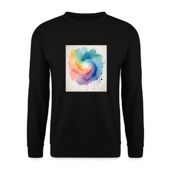 Aquarelle abstraite en forme de spirale - Sweat-shirt Unisexe - noir - Devant - Alina (178cm) & Michal (187cm)