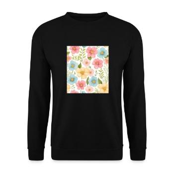 Floral pattern - Unisex Sweatshirt - black - Front - Alina (178cm) & Michal (187cm)