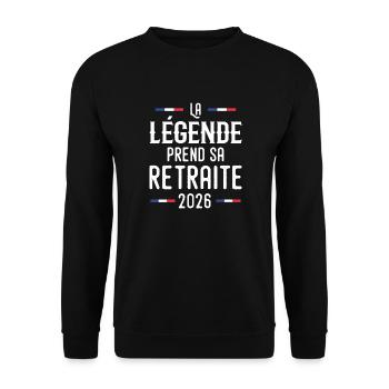 Die Legende geht 2026 in den Ruhestand - Unisex Pullover - Schwarz - Vorne - Alina (178cm) & Michal (187cm)