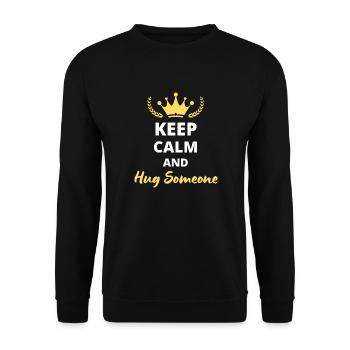 Keep Calm and Hug Someone - Spread Love Design - Sweat-shirt Unisexe - noir - Devant - Alina (178cm) & Michal (187cm)