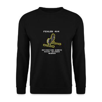 Fehler 404: Training Motivation lädt nicht! - Unisex Pullover - Schwarz - Vorne - Alina (178cm) & Michal (187cm)