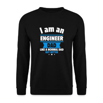 Dad Engineer, Father's Day Gift - Unisex Sweatshirt - black - Front - Alina (178cm) & Michal (187cm)