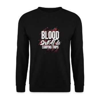 Sueur de sang et voyages de camping Aventure - Sweat-shirt Unisexe - noir - Devant - Alina (178cm) & Michal (187cm)