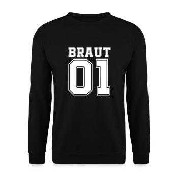 braut 01 - Unisex Pullover - Schwarz - Vorne - Alina (178cm) & Michal (187cm)
