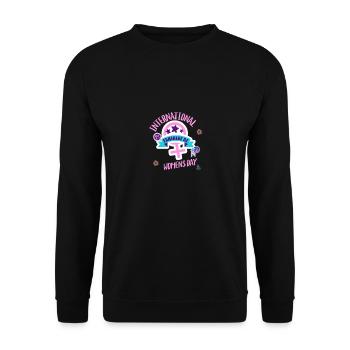 Internationaler Frauentag 2025 - Unisex Pullover - Schwarz - Vorne - Alina (178cm) & Michal (187cm)