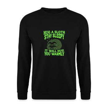 Hug a Sloth - Cute Sloth - Unisex Sweatshirt - black - Front - Alina (178cm) & Michal (187cm)
