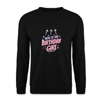 Drôle d’anniversaire - Cadeau - Tenue de fête - Sweat-shirt Unisexe - noir - Devant - Alina (178cm) & Michal (187cm)