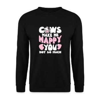 Cows Make Me Happy - Unisex Sweatshirt - black - Front - Alina (178cm) & Michal (187cm)