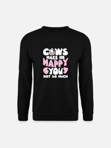Cows Make Me Happy - Unisex Sweatshirt - black