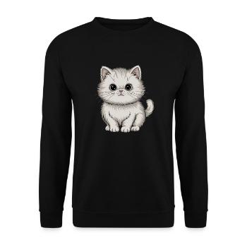Chat persan - Sweat-shirt Unisexe - noir - Devant - Alina (178cm) & Michal (187cm)