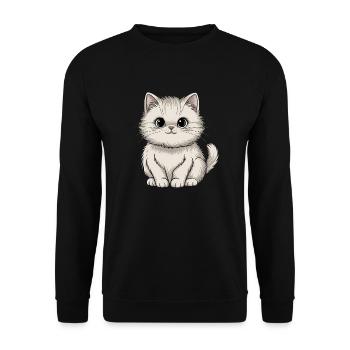 Chat persan - Sweat-shirt Unisexe - noir - Devant - Alina (178cm) & Michal (187cm)