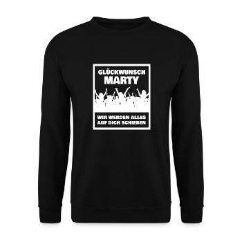 First name Marty - Unisex Sweatshirt - black - Front - Alina (178cm) & Michal (187cm)