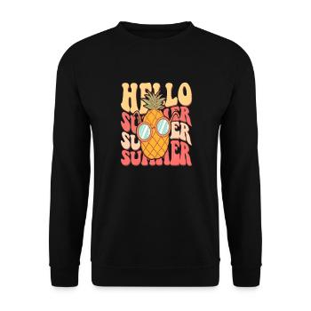 Sommer Vibes See Natur Flora Kunst Blumen Meer - Unisex Pullover - Schwarz - Vorne - Alina (178cm) & Michal (187cm)