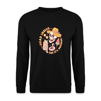Sommer Vibes See Natur Flora Kunst Blumen Meer - Unisex Pullover - Schwarz - Vorne - Alina (178cm) & Michal (187cm)