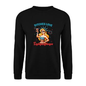 Bitches love independence - Unisex Sweatshirt - black - Front - Alina (178cm) & Michal (187cm)