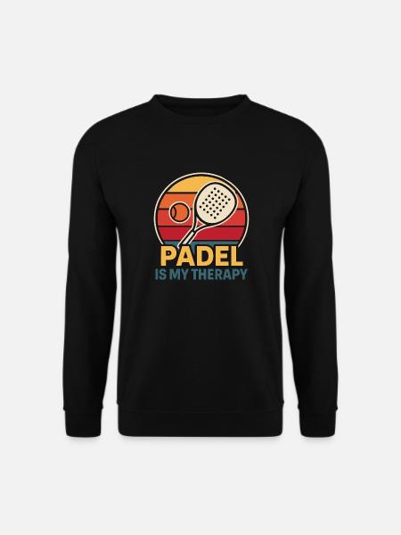 Padel ist meine Therapie – Retro-Stil - Unisex Pullover - Schwarz