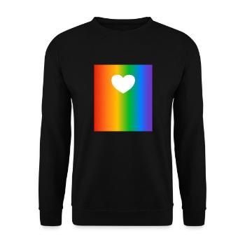 Arc-en-ciel, Dégradés, Couleurs, Coeur - Sweat-shirt Unisexe - noir - Devant - Alina (178cm) & Michal (187cm)