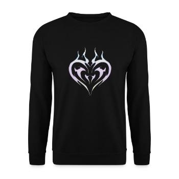 Tribal Heart Tattoo for Emo and Goth - Unisex Sweatshirt - black - Front - Alina (178cm) & Michal (187cm)